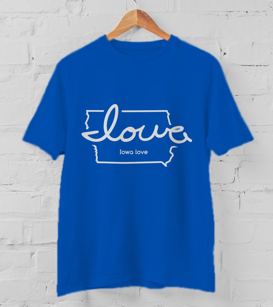 Iowa Love Map Outline T-Shirt