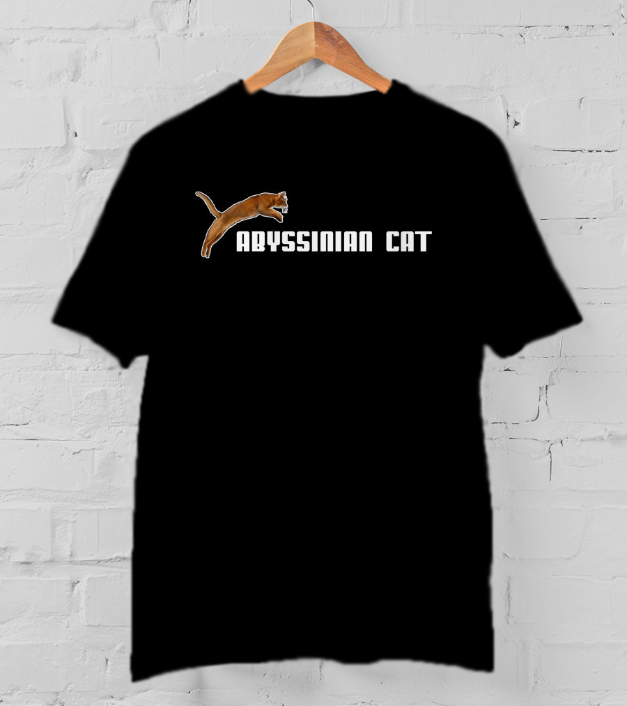 Abyssinian Cat Leaping T-Shirt