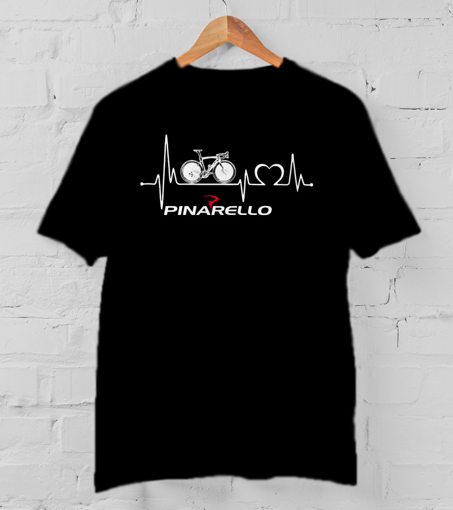 Pinarello Bike Heartbeat With Bicycle And Love T-Shirt