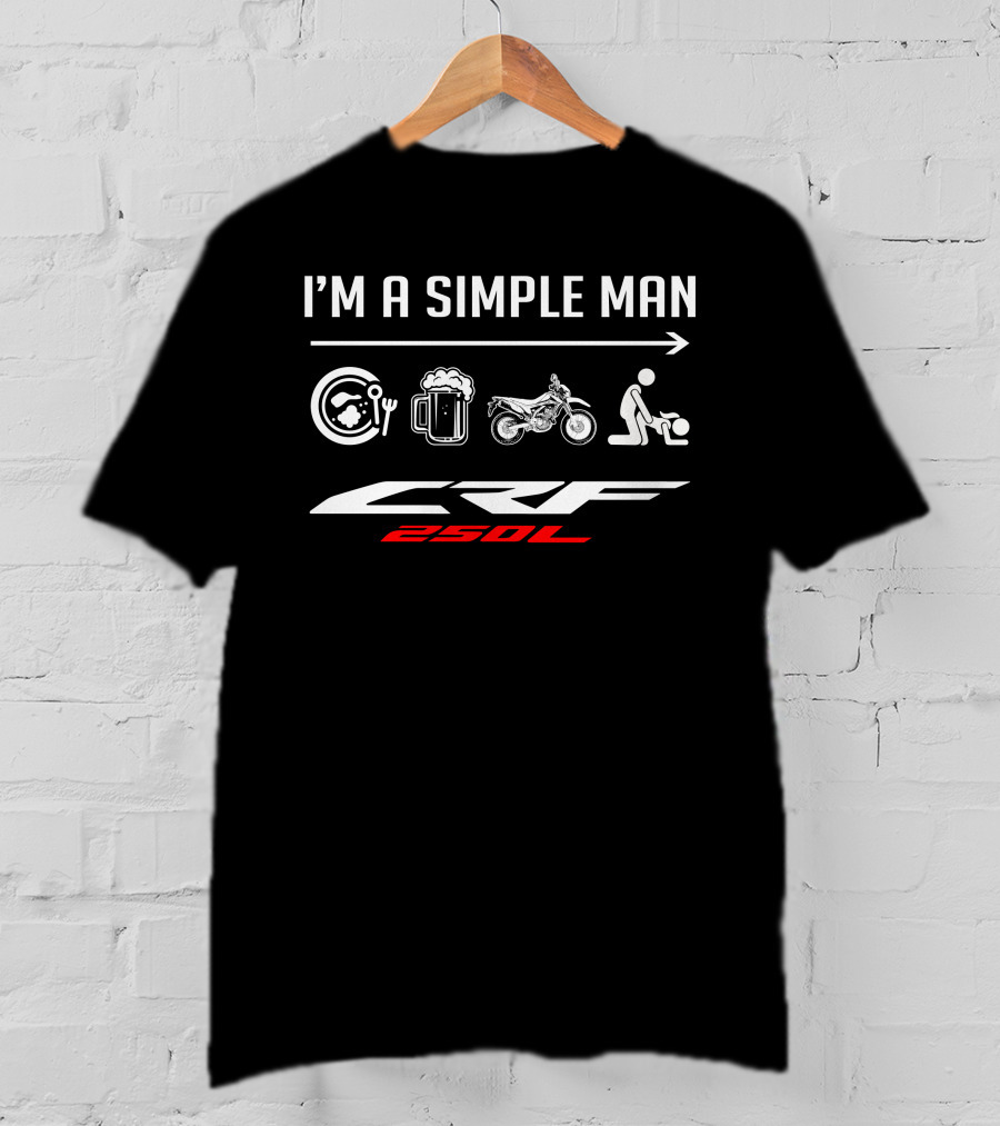I'm A Simple Man CRF250L Motorcycle Beer Food Icons T-Shirt