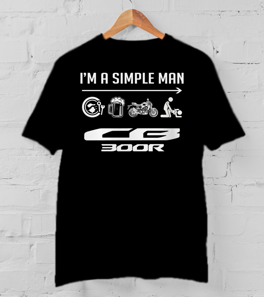I'M A SIMPLE MAN CB300R Food Beer Motorcycle Icons T-Shirt