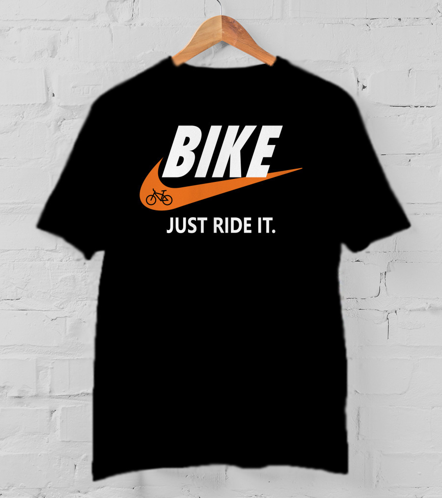 BIKE Just Ride It Swoosh Iconic Cycling T-Shirt