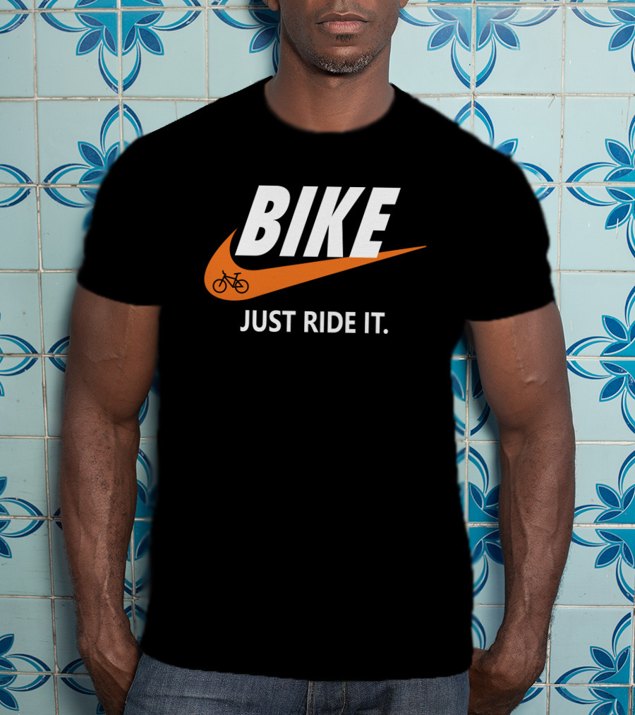 BIKE Just Ride It Swoosh Iconic Cycling T-Shirt