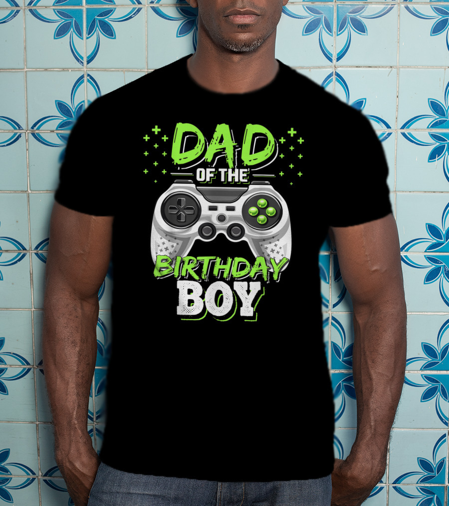 Dad Of The Birthday Boy Video Gamer Party Matching Mens T-Shirt