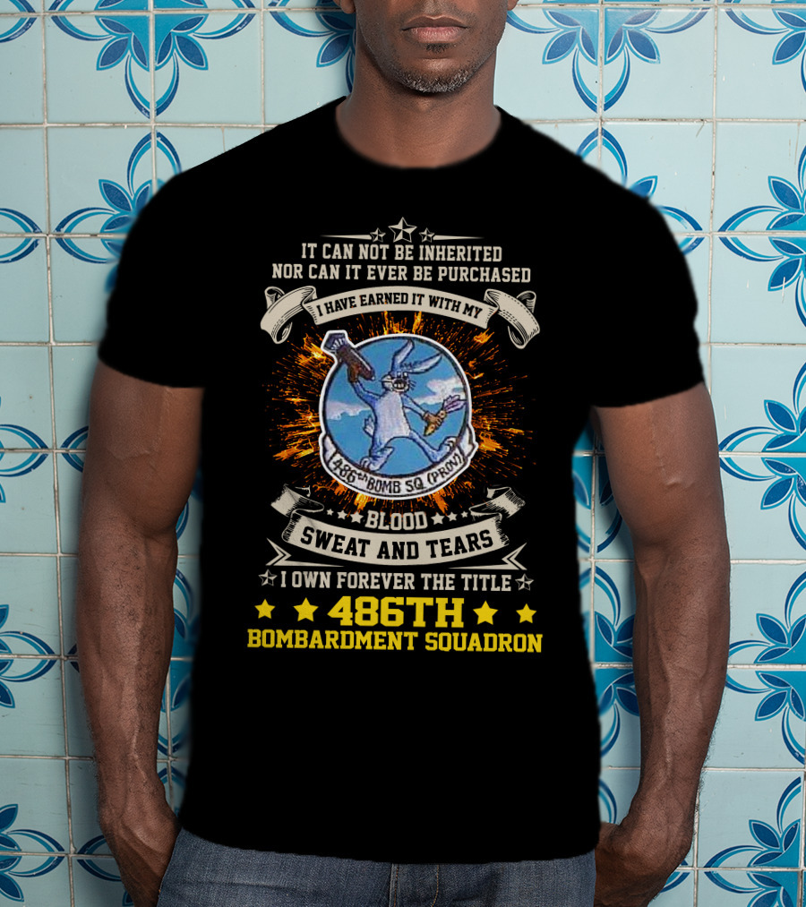 486th Bombardment Squadron Blood Sweat And Tears Forever Earned Title T-Shirt