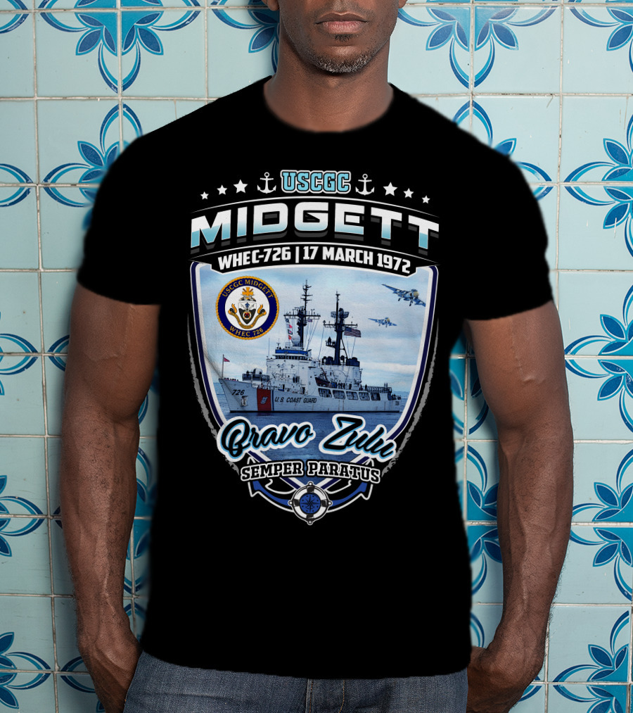 Uscgc Midgett Whec-726 17 March 1972 Bravo Zulu Semper Paratus T-Shirt