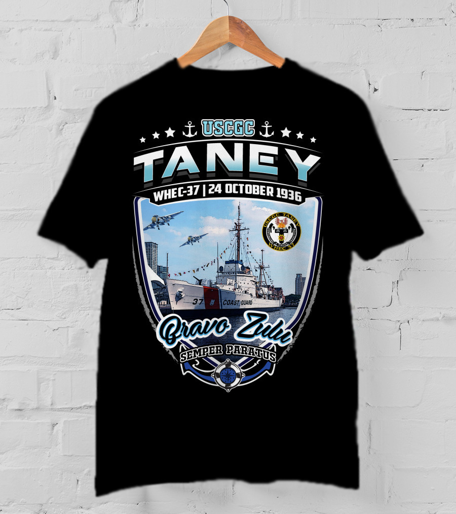 Uscgc Taney Whec-37 24 October 1936 Bravo Zulu Semper Paratus Coast Guard T-Shirt
