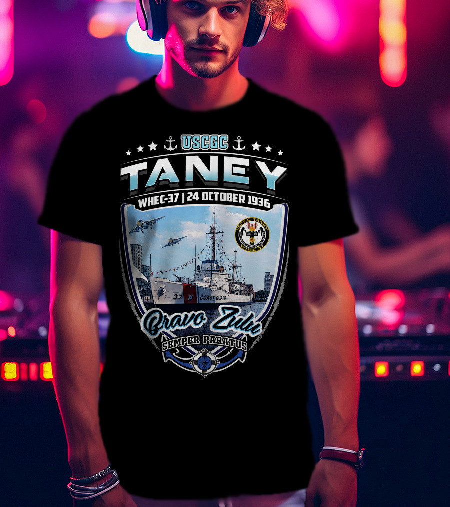 Uscgc Taney Whec-37 24 October 1936 Bravo Zulu Semper Paratus Coast Guard T-Shirt