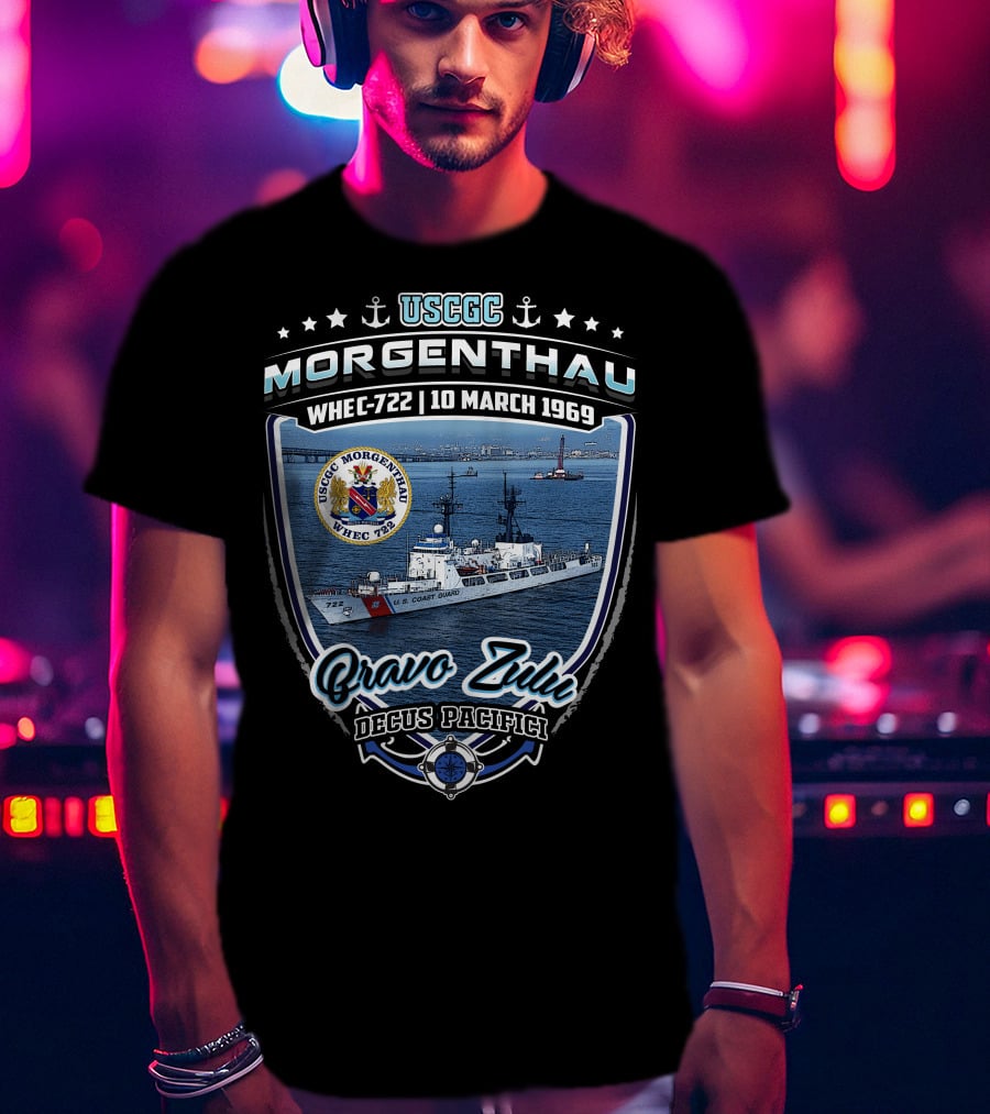 Uscgc Morgenthau Whec-722 10 March 1969 Bravo Zulu Decus Pacifici T-Shirt
