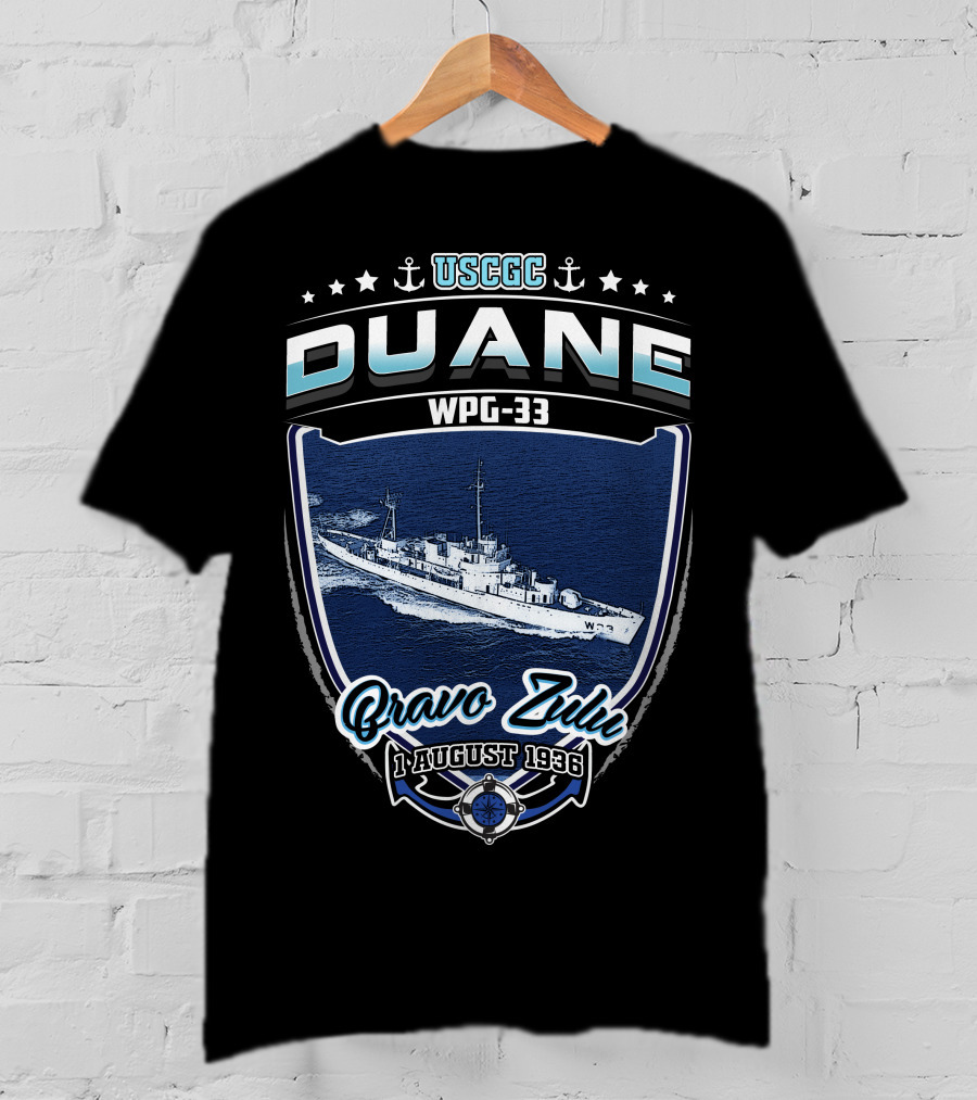 Uscgc Duane Wpg-33 Bravo Zulu 1 August 1936 T-Shirt