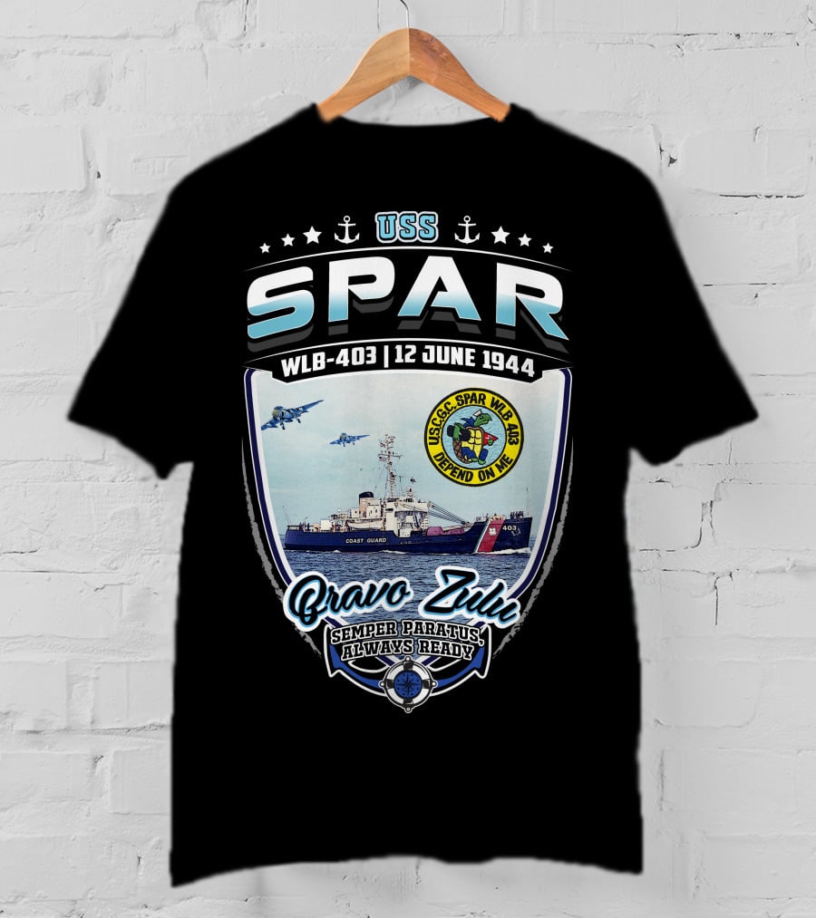 Uss Spar Wlb-403 12 June 1944 Bravo Zulu Semper Paratus Always Ready T-Shirt