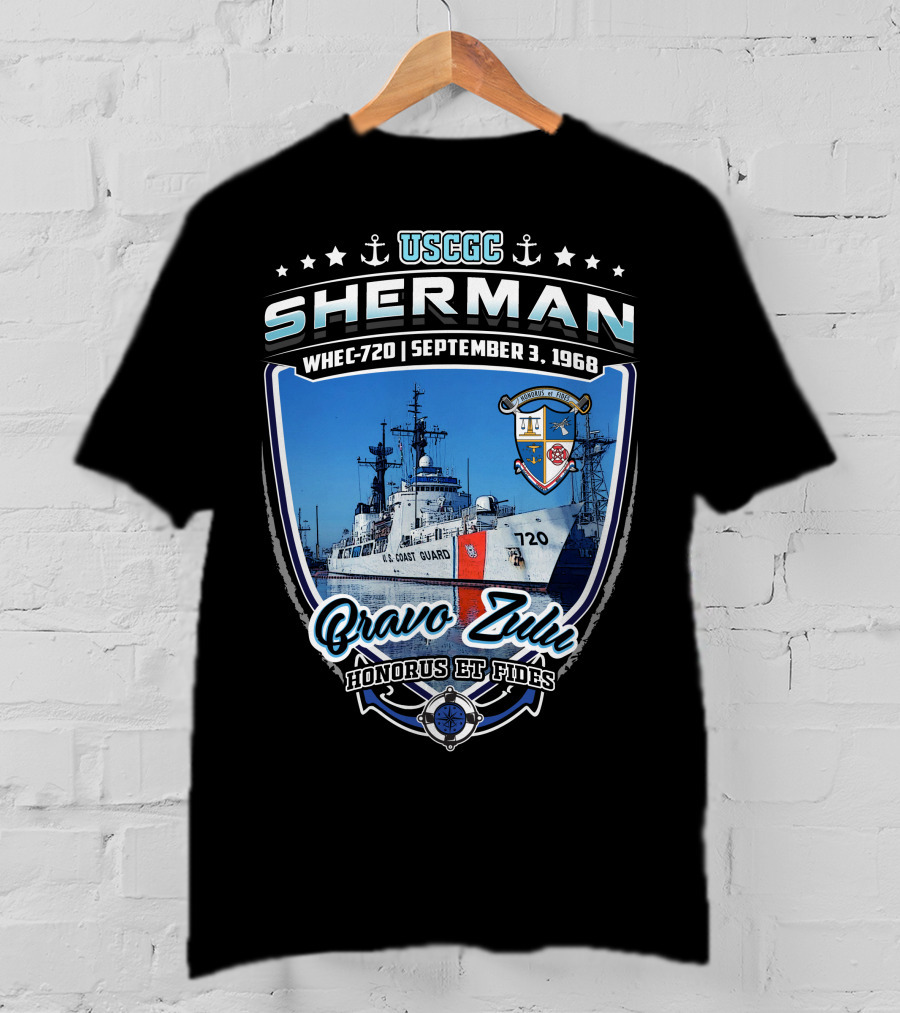 Uscgc Sherman Whec-720 September 3 1968 Bravo Zulu Honorus Et Fides T-Shirt
