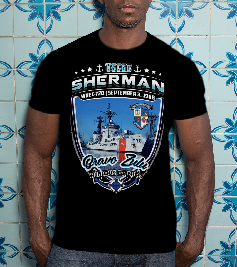 Uscgc Sherman Whec-720 September 3 1968 Bravo Zulu Honorus Et Fides T-Shirt