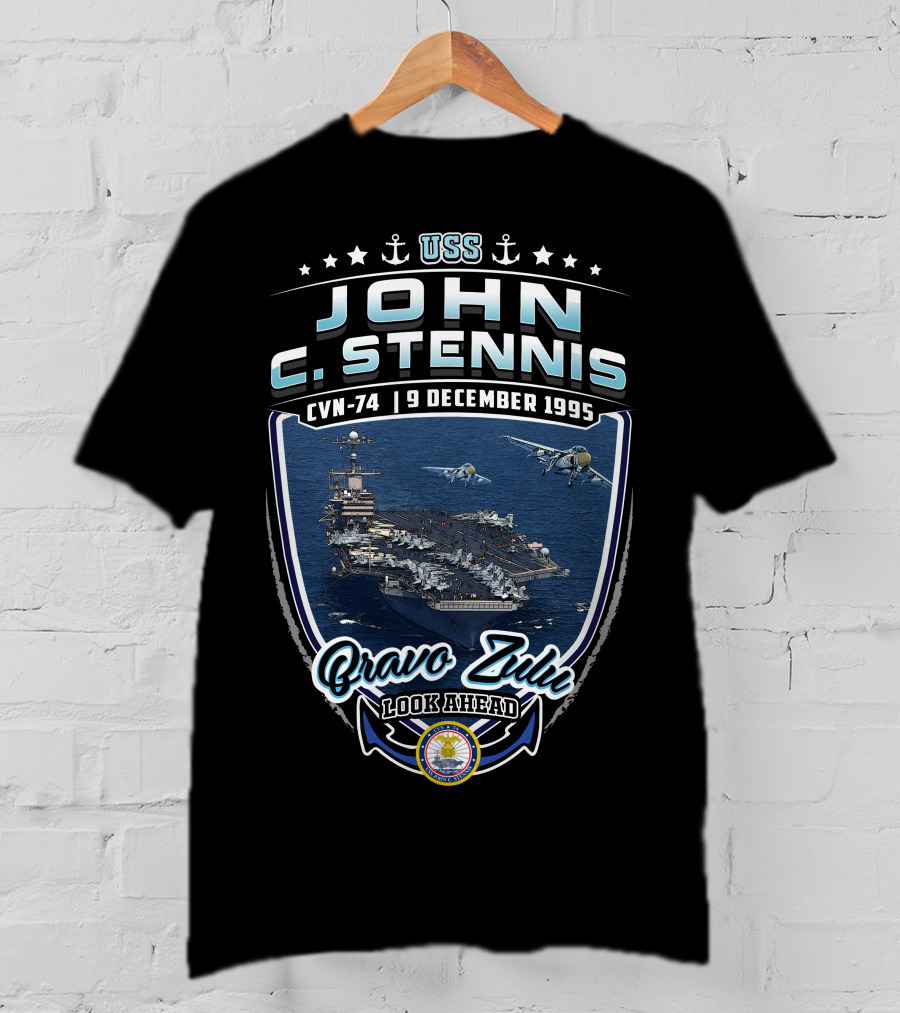 Uss John C. Stennis Cvn-74 Bravo Zulu Look Ahead 9 December 1995 T-Shirt