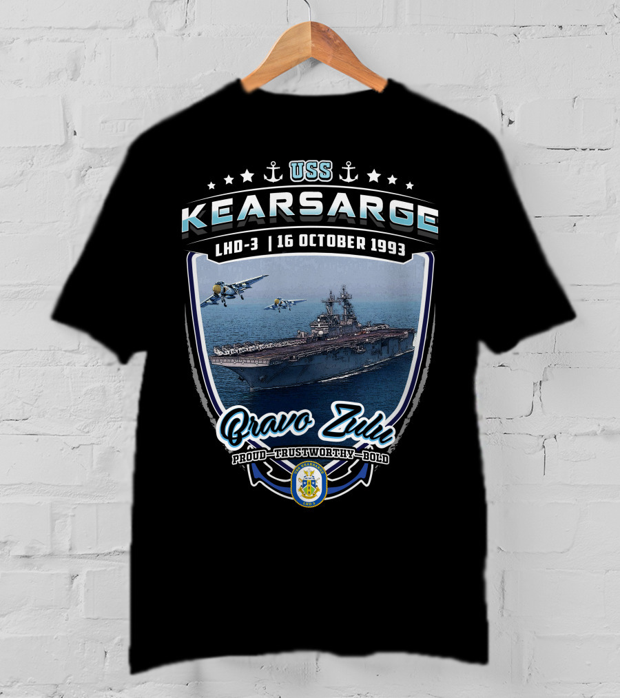 Uss Kearsarge Lhd-3 16 October 1993 Bravo Zulu Proud Trustworthy Bold T-Shirt