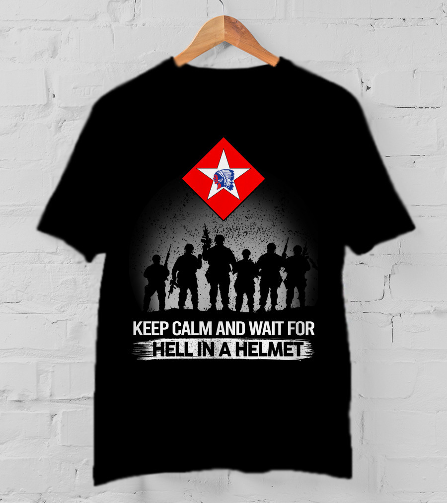 1St Battalion 6Th Marines Keep Calm And Wait For Hell In A Helmet T-Shirt