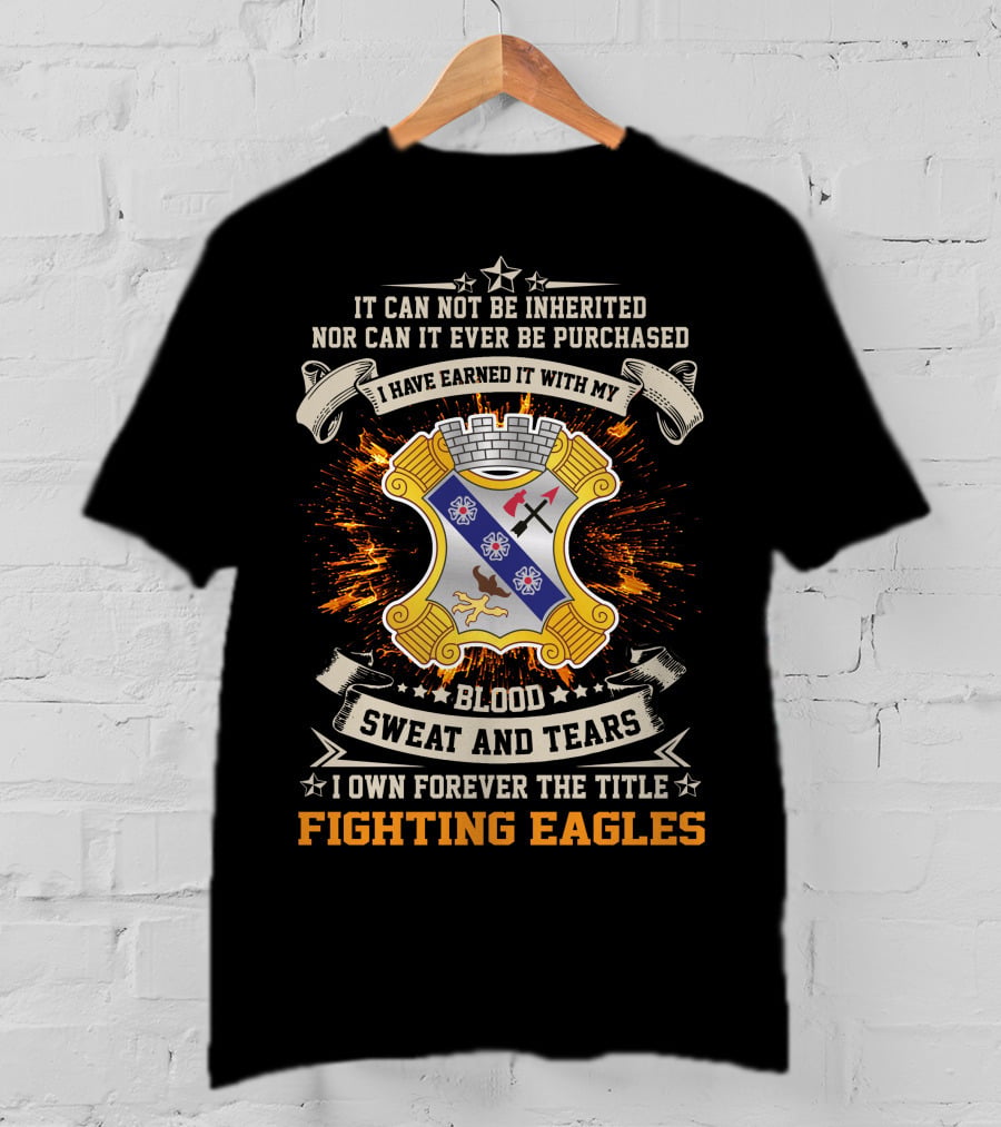 8th Infantry Regiment Blood Sweat And Tears Fighting Eagles Crest T-Shirt