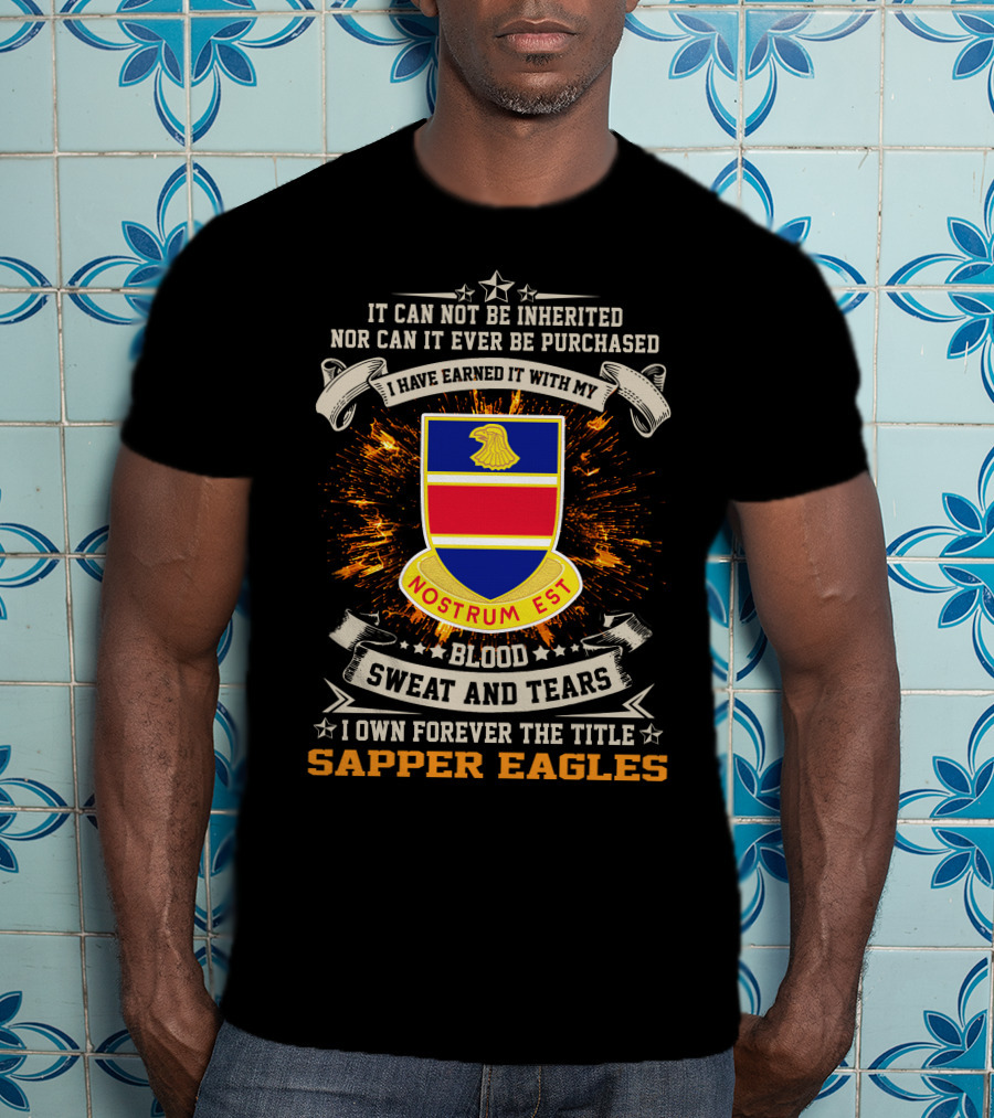 326Th Engineer Battalion Nostrum Est Sapper Eagles Blood Sweat And Tears T-Shirt