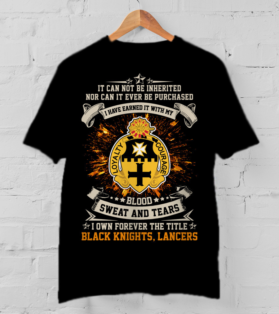 5th Cavalry Regiment Black Knights Lancers Loyalty Courage Blood Sweat And Tears T-Shirt