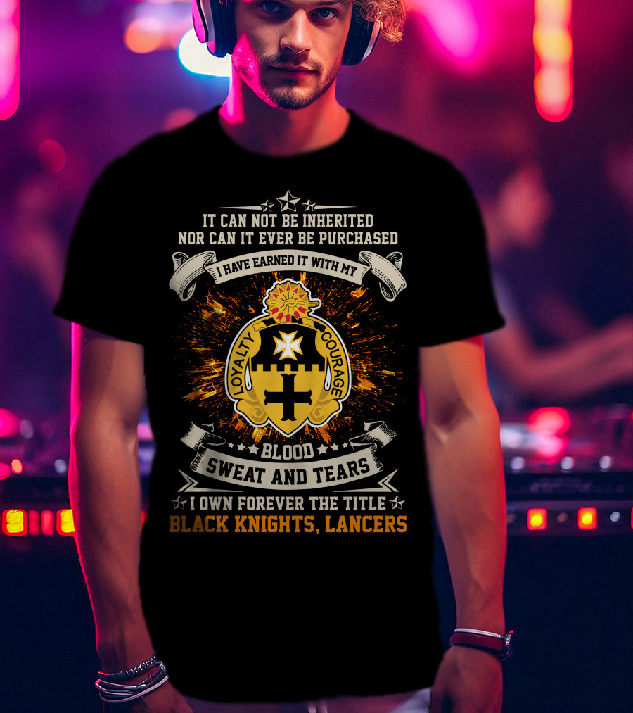 5th Cavalry Regiment Black Knights Lancers Loyalty Courage Blood Sweat And Tears T-Shirt