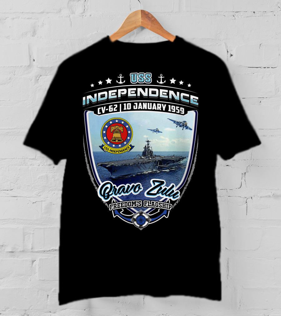 Uss Independence Cv-62 Bravo Zulu Freedom's Flagship 10 January 1959 T-Shirt