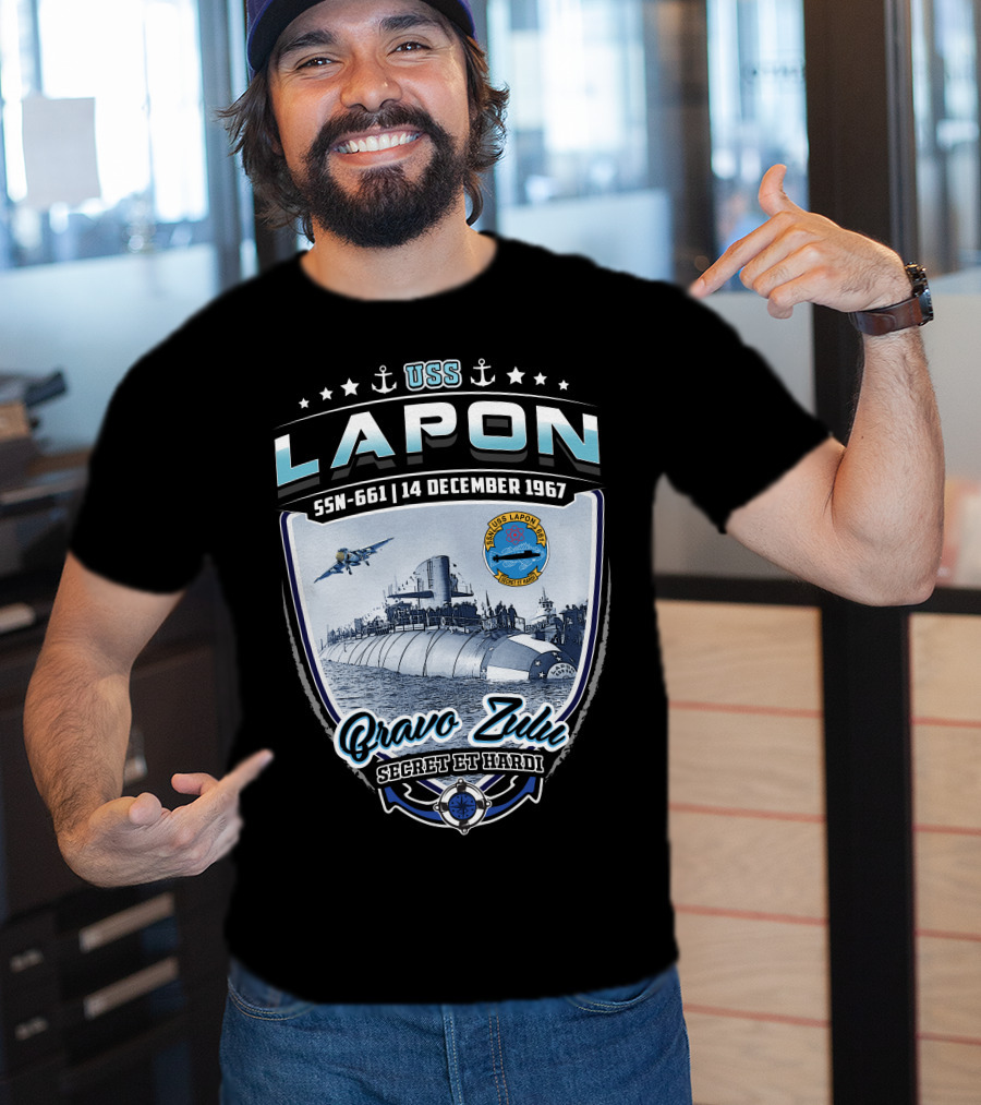 Uss Lapon Ssn-661 Bravo Zulu Secret Et Hardi 14 December 1967 T-Shirt