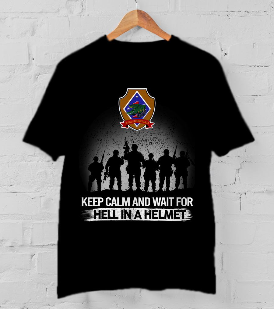 3Rd Assault Amphibian Battalion Keep Calm And Wait For Hell In A Helmet T-Shirt