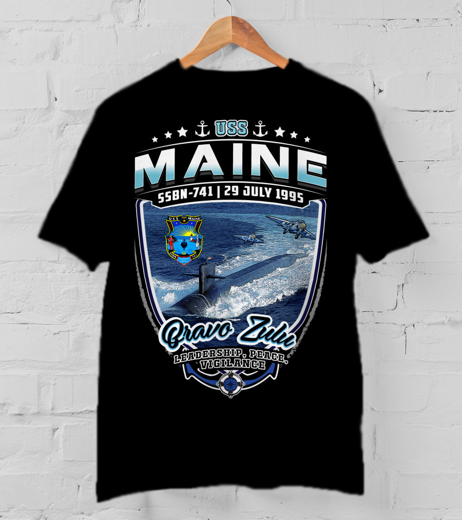 Uss Maine Ssbn-741 Bravo Zulu Leadership Peace Vigilance 29 July 1995 T-Shirt