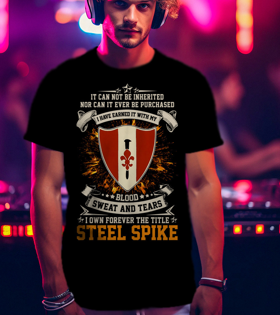 It Can Not Be Inherited Blood Sweat And Tears Steel Spike Crest 46th Engineers Battalion T-Shirt