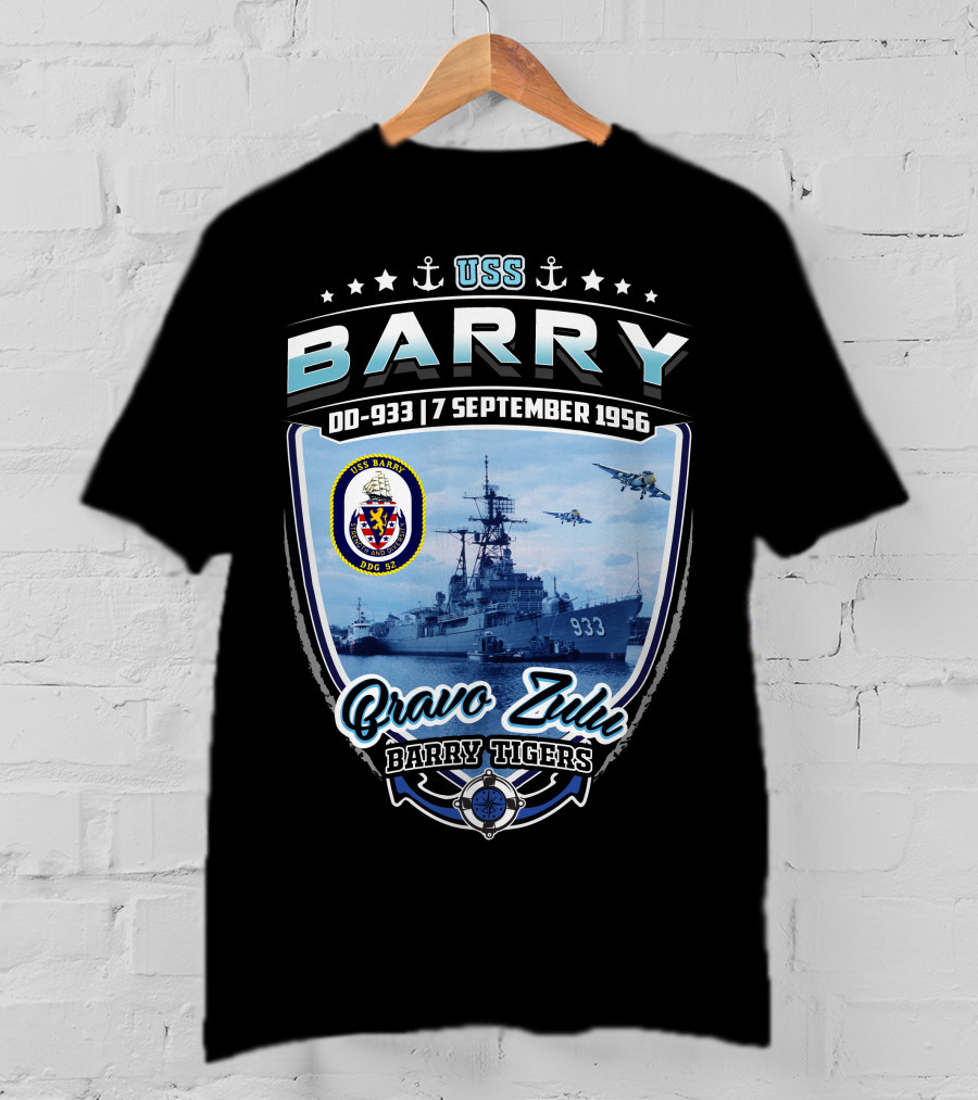 Uss Barry Dd-933 7 September 1956 Bravo Zulu Barry Tigers T-Shirt