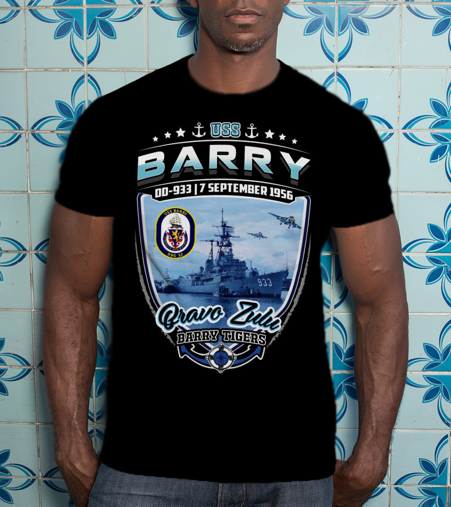 Uss Barry Dd-933 7 September 1956 Bravo Zulu Barry Tigers T-Shirt