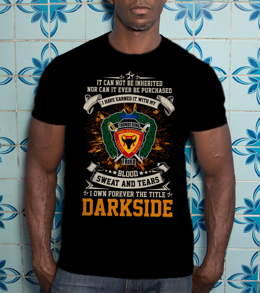 3Rd Battalion 4Th Marines Thundering Third Blood Sweat And Tears I Own Forever The Title Darkside T-Shirt