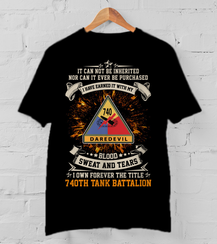 Blood Sweat And Tears Daredevil 740th Tank Battalion T-Shirt