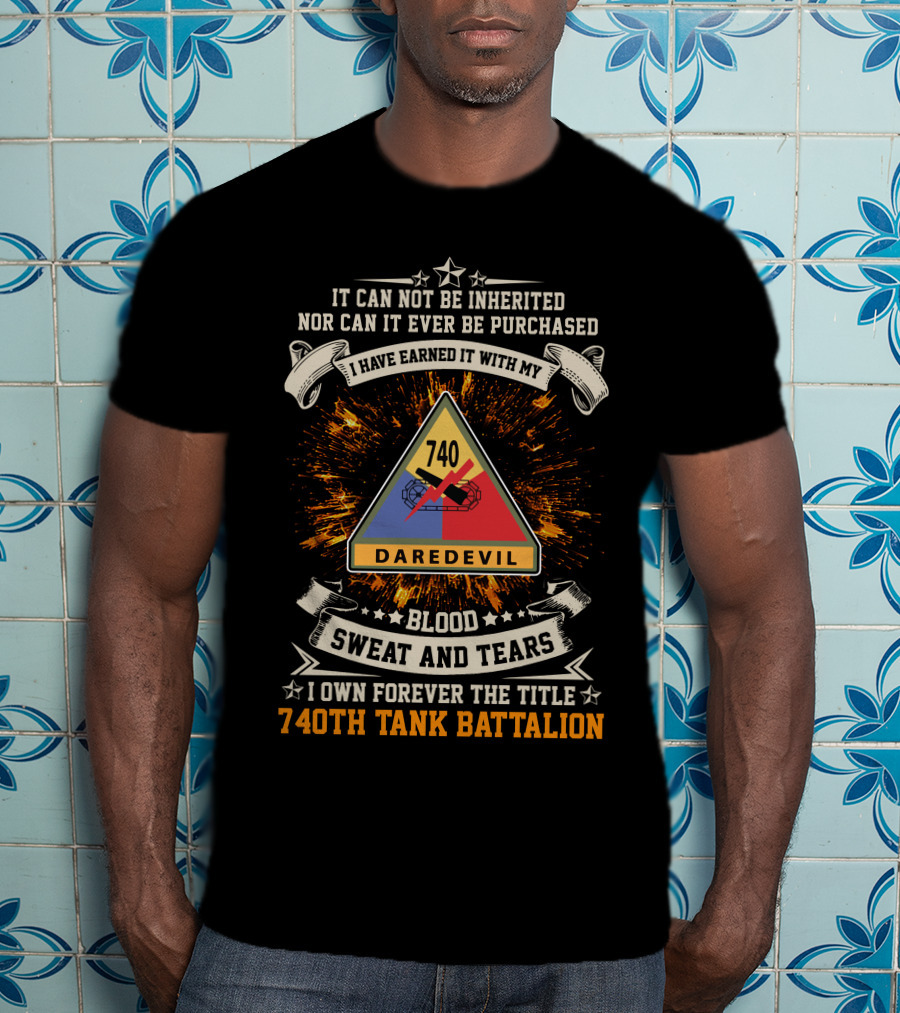 Blood Sweat And Tears Daredevil 740th Tank Battalion T-Shirt