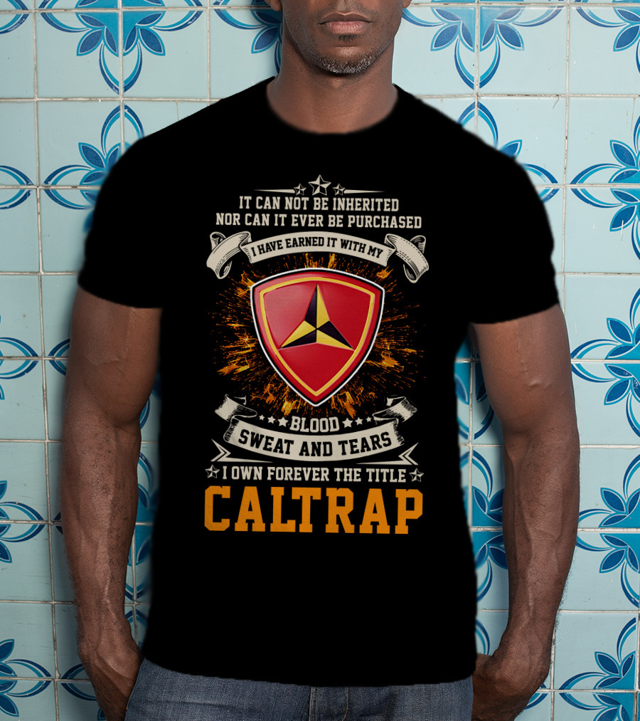 3rd Marine Division Blood Sweat And Tears Caltrap T-Shirt