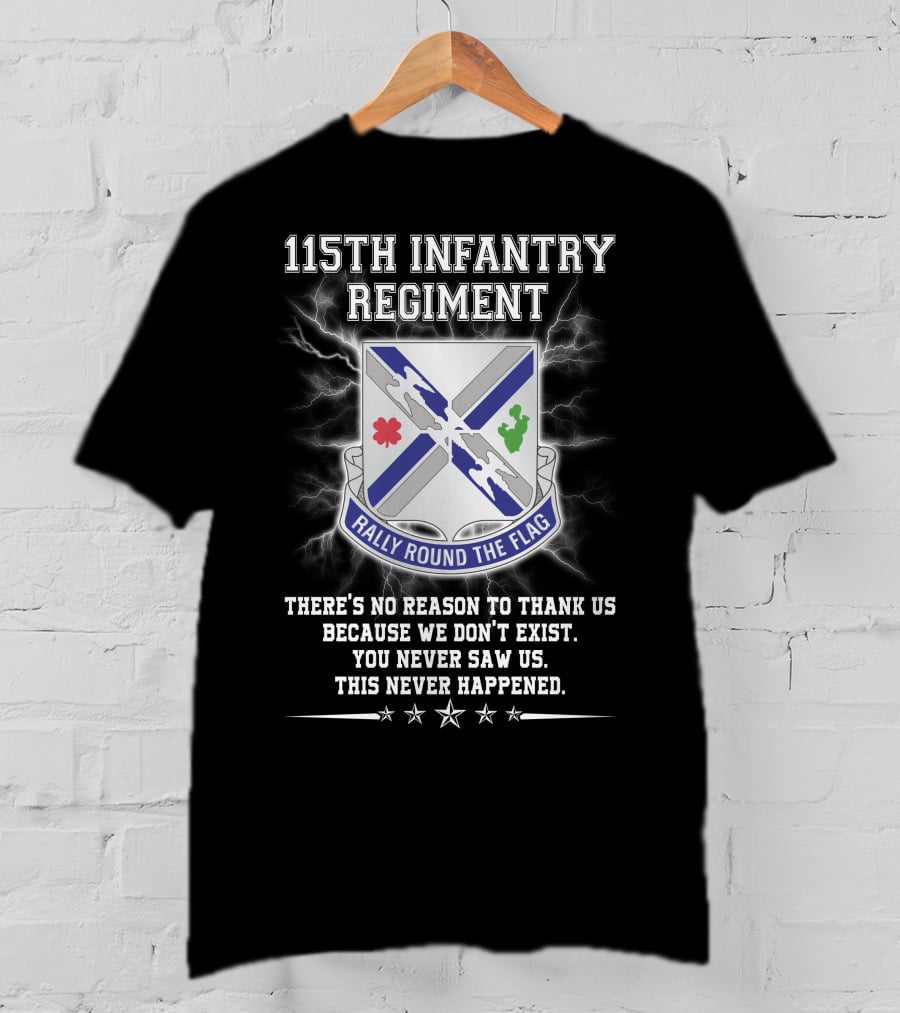 115Th Infantry Regiment Rally Round The Flag You Never Saw Us This Never Happened T-Shirt
