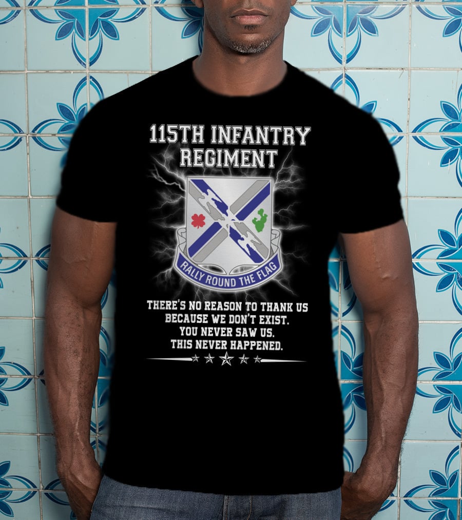 115Th Infantry Regiment Rally Round The Flag You Never Saw Us This Never Happened T-Shirt