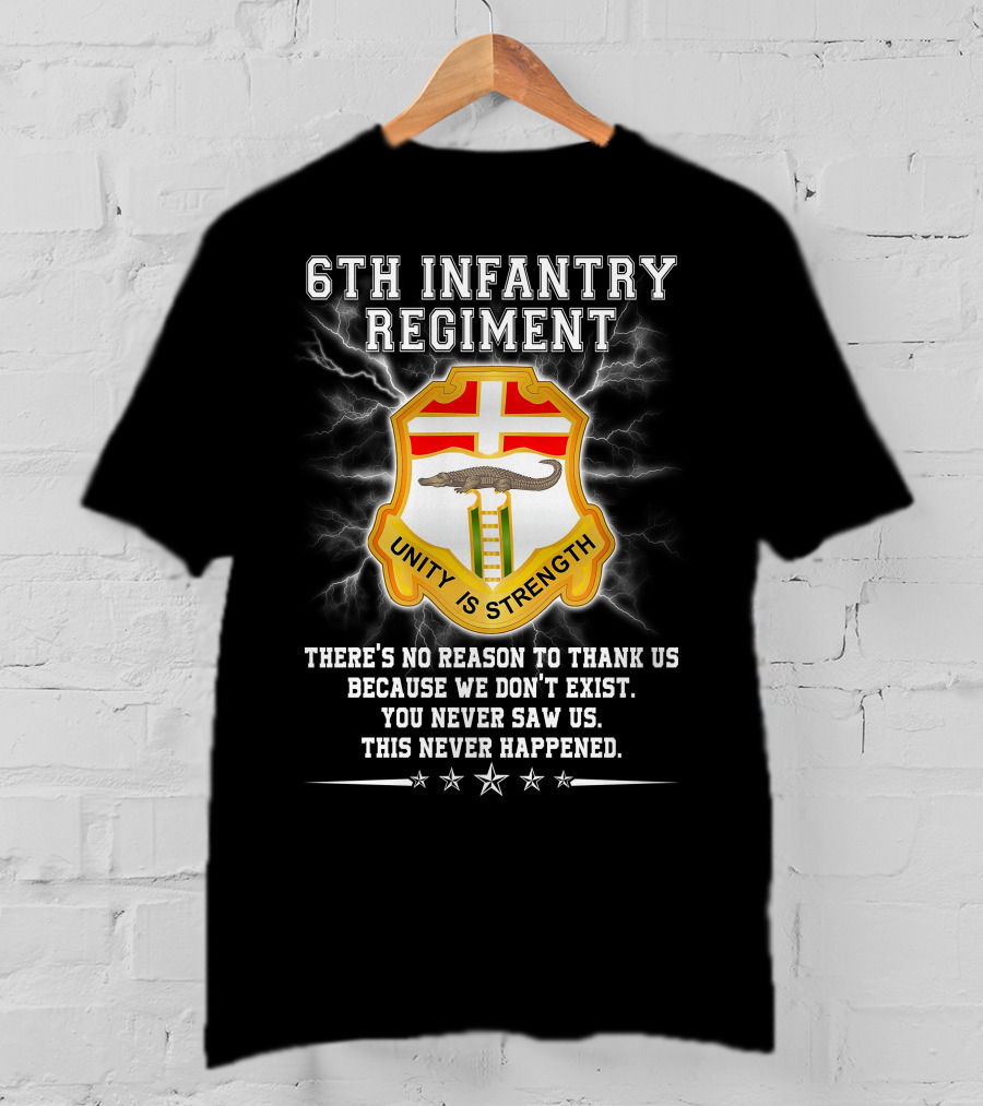 6th Infantry Regiment Unity Is Strength There's No Reason To Thank Us You Never Saw Us This Never Happened T-Shirt