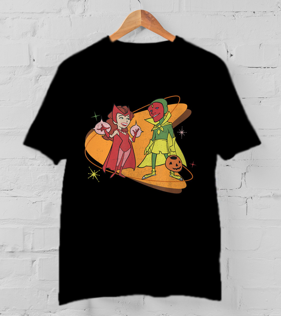 Marvel WandaVision Scarlet Witch And Vision Retro Halloween Costumes 50s T-Shirt