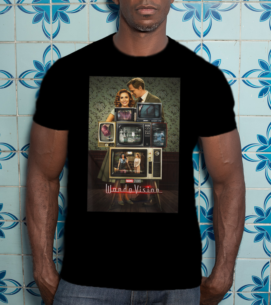 Marvel Studios WandaVision WandaVision Through The Years Retro TV Collage T-Shirt