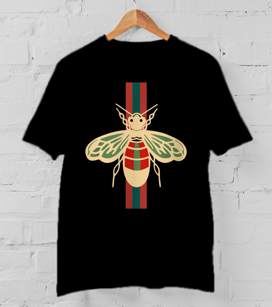 Cute Bee Vintage Style Stripes T-Shirt
