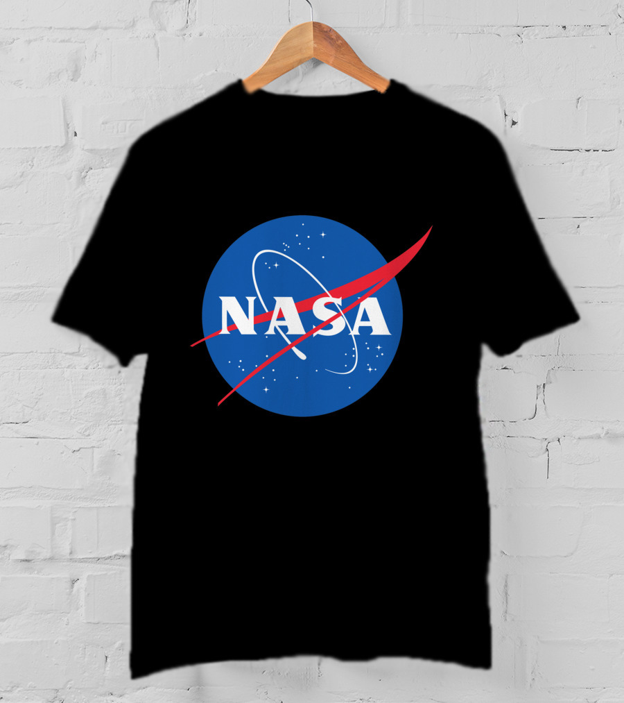 NASA Vector Emblem With Red Chevron On Blue Astronaut T-Shirt