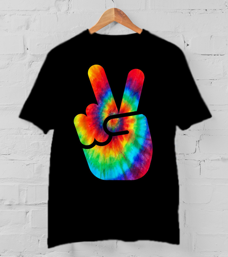 Peace Sign Rainbow Tie Dye Vibe T-Shirt