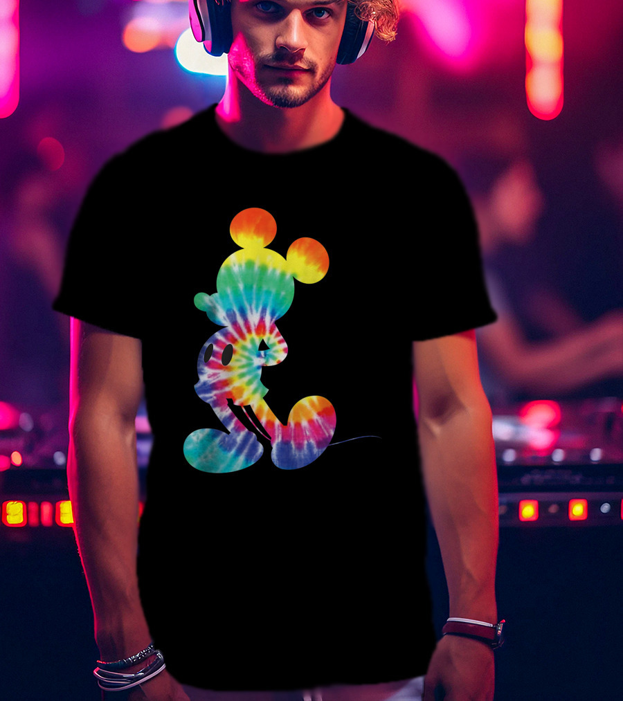 Mickey Mouse Rainbow Tie Dye Disney Iconic T-Shirt