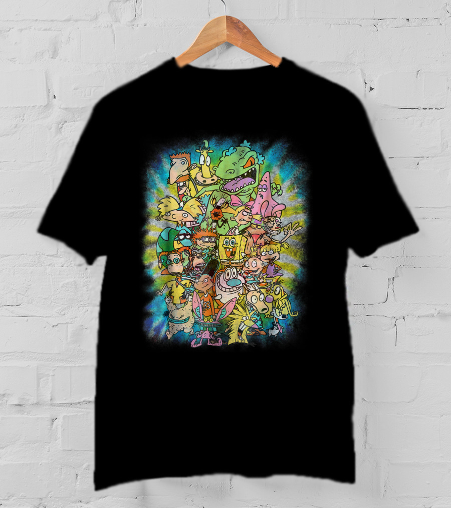Nickelodeon 90s Ultimate Character Collage Tie Dye T-Shirt
