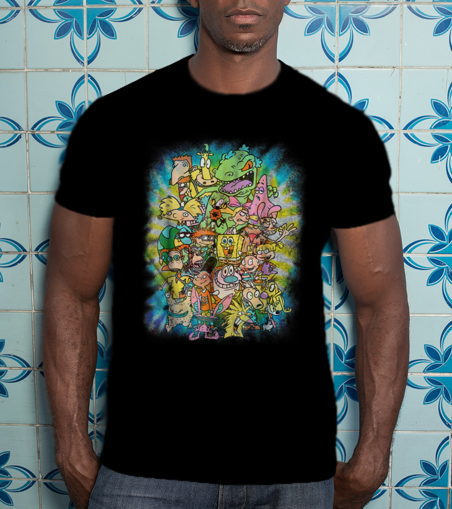 Nickelodeon 90s Ultimate Character Collage Tie Dye T-Shirt