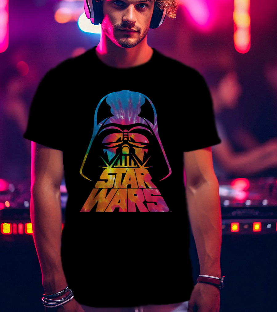 Star Wars Tie Dye Darth Vader Helmet T-Shirt