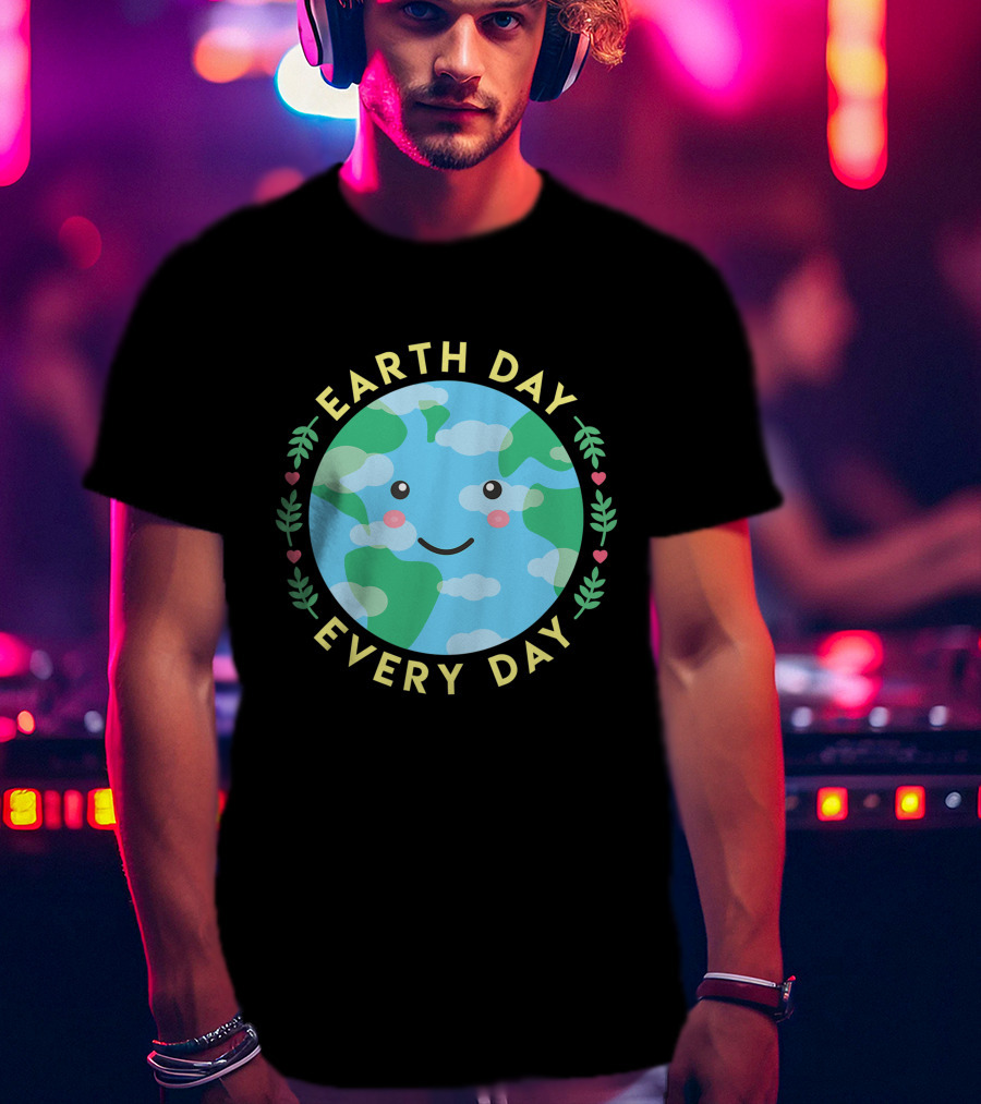 Earth Day Every Day Cute Kawaii Planet Love The Environment T-Shirt
