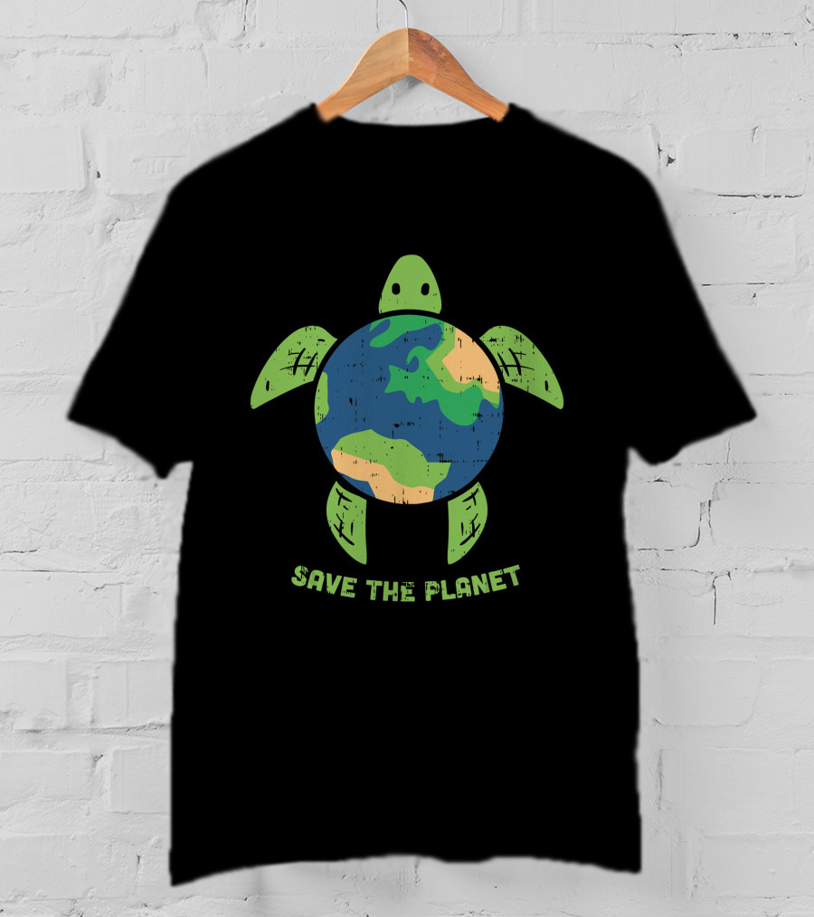 Save The Planet Earth Day Environment Turtle Recycle Ocean T-Shirt