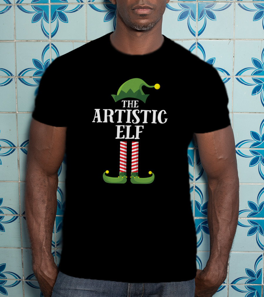 The Artistic Elf Matching Family Christmas Party T-Shirt